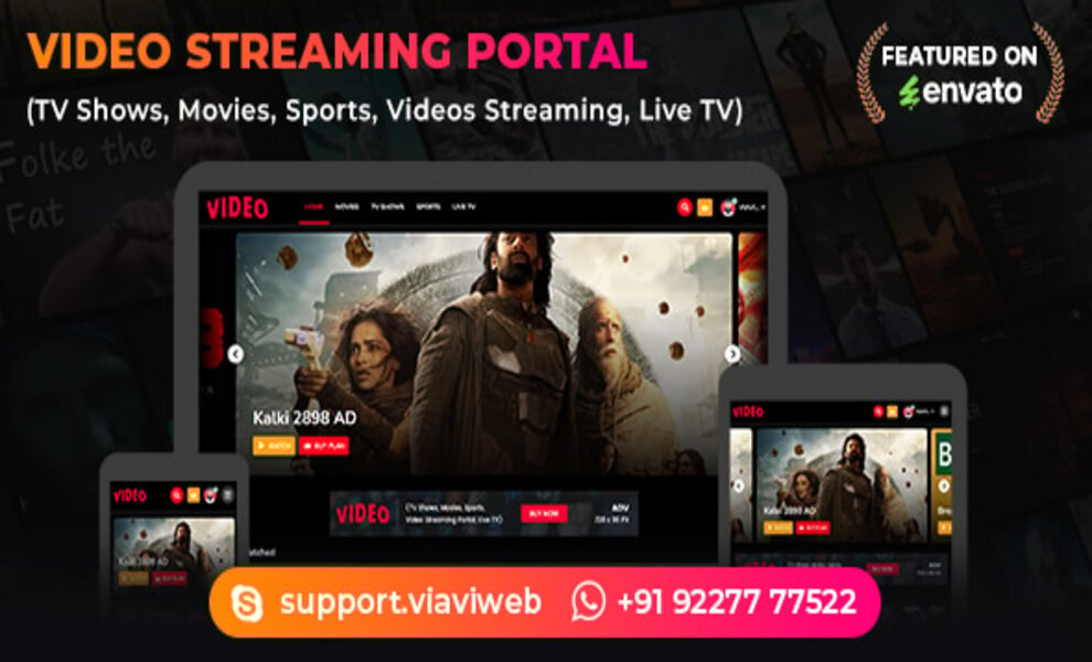 Script Portal de streaming de vídeo V2.2 (programas de TV, filmes, esportes, streaming de vídeos, TV