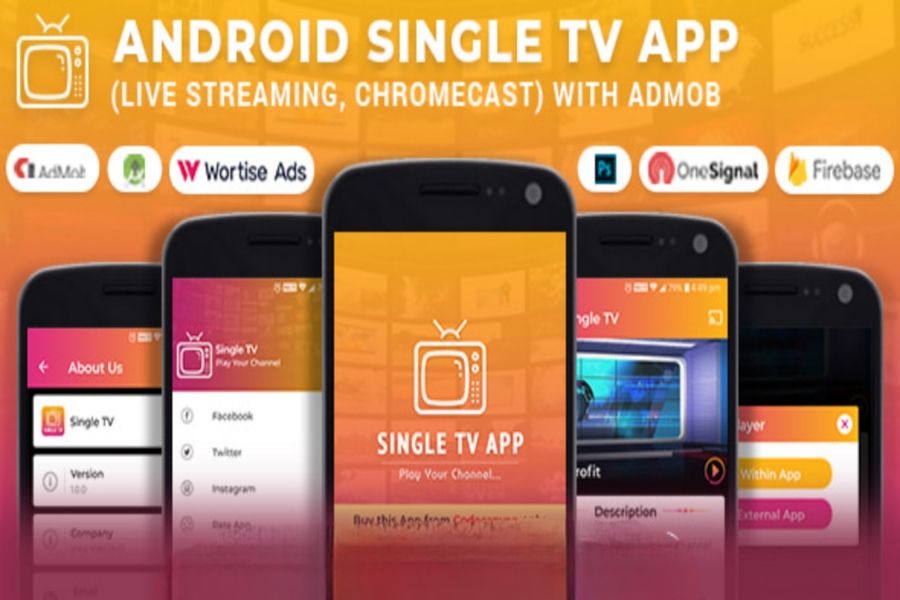 Script Aplicativo Android Single TV (transmissão ao vivo, Chromecast) com Admob v1.6